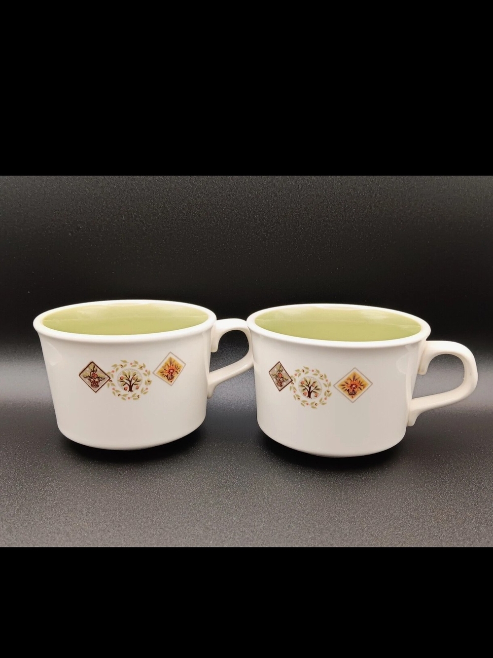 1960's Taylor Smith & Taylor Brocatelle Coffee Tea Mugs
